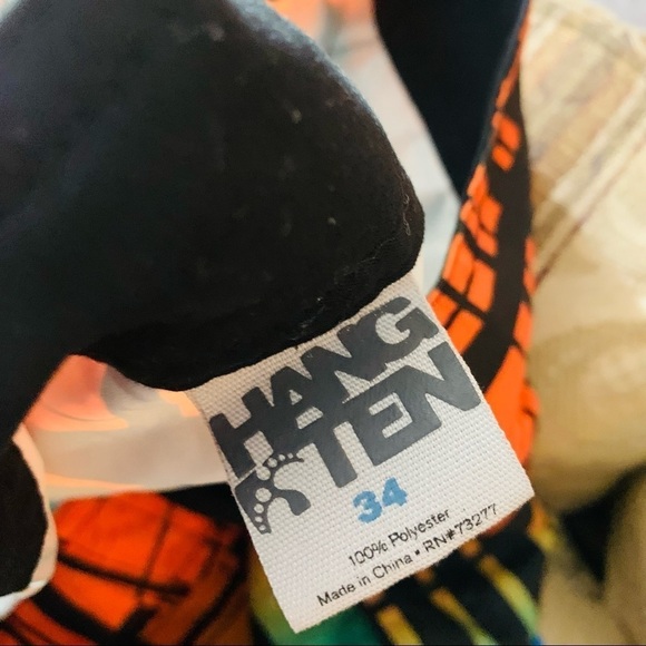 Hang ten swim trunk plaid ocean sunrise board swimsuit 34 unlined - Picture 6 of 6